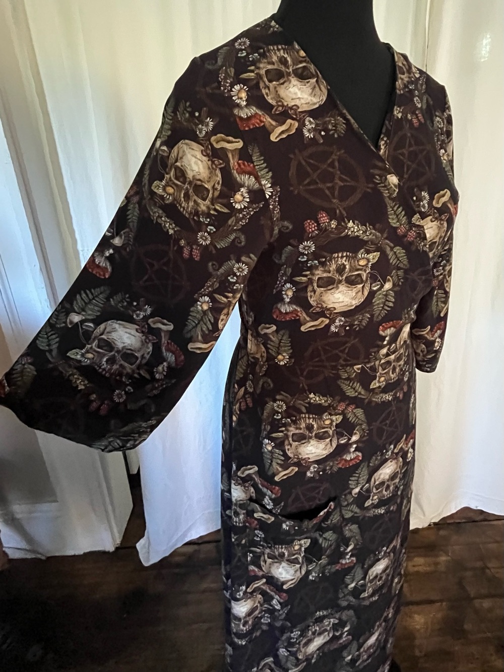 Disturbia Skulks & Pentagrams Wrap Dress